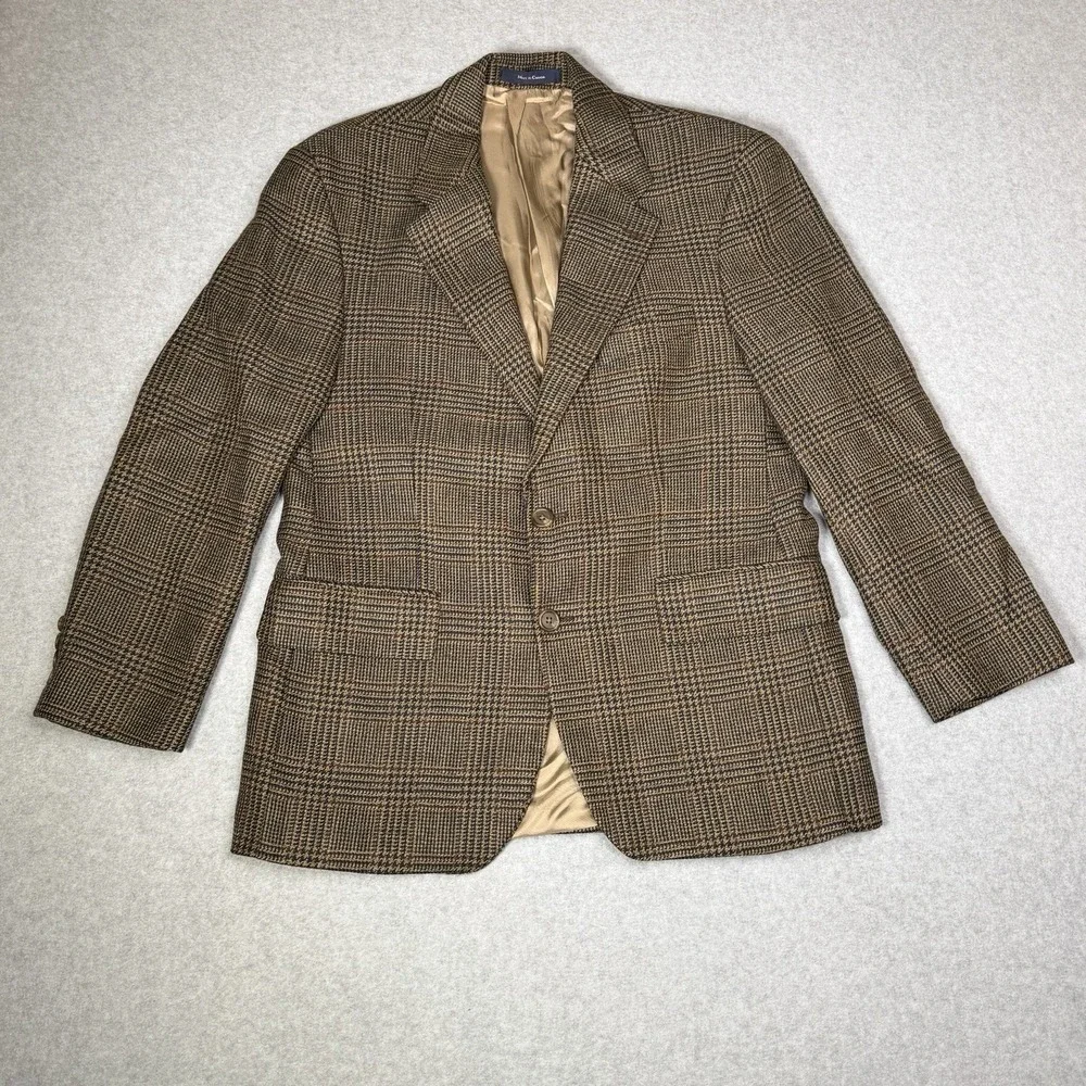 Vintage 90s Polo University Club Sport Coat Men's 42 R Houndstooth Windowpane